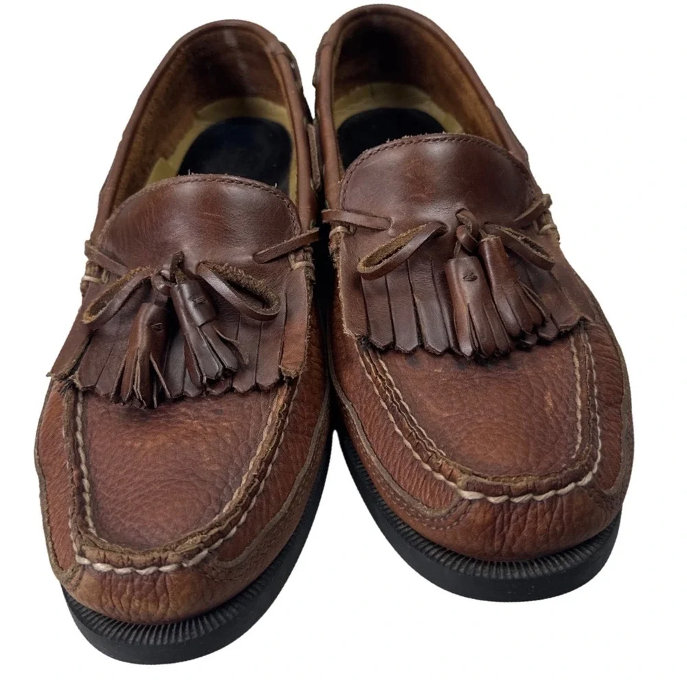 Sperry Top-Sider Kiltie Tassel Loafers Men 9.5M Brown Leather Boat Shoes 0673418